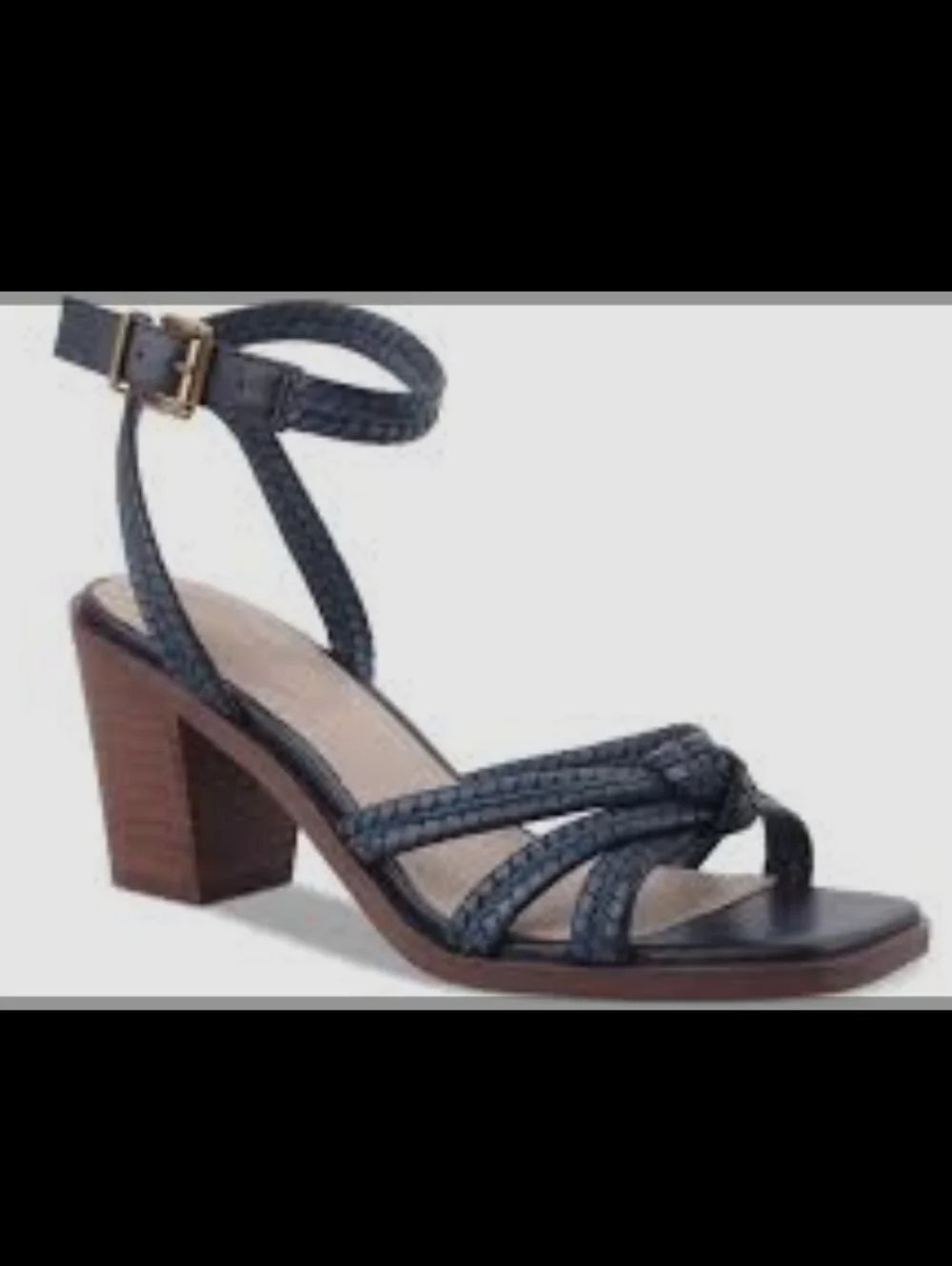 Women's Size 12 M Braided Navy Blue Strap Block Heel Sandals Navy Giani Bernini - Picture 11 of 11